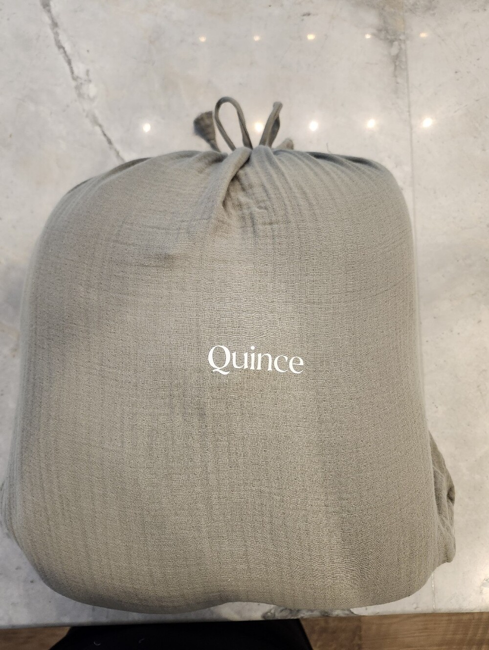 NWT Quince Organic Cotton Gauze Duvet Cover Set Queen Dried Sage - Picture 9 of 10